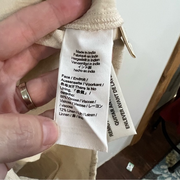 Madewell V Neck Button Down Linen Blend Romper - Picture 11 of 13